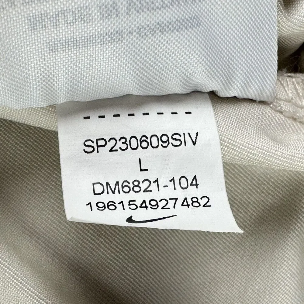 Nike Bomber Jacket Mens Large Cream Essentials Full Zip Lightweight Sportswear*